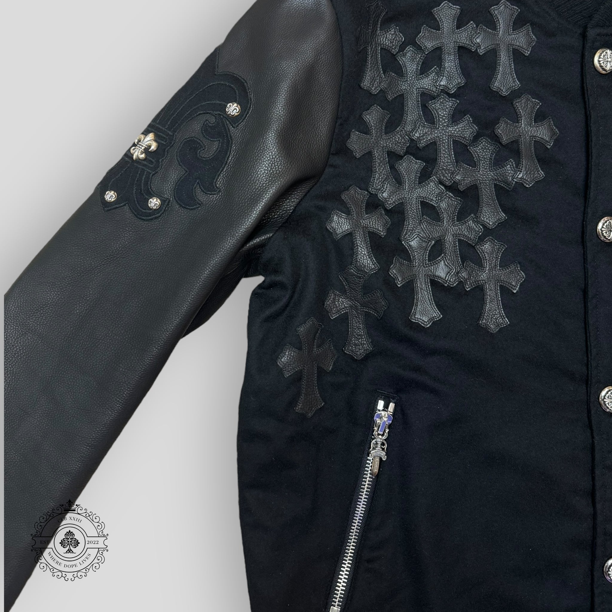 Chrome Hearts Letterman Jacket in Black