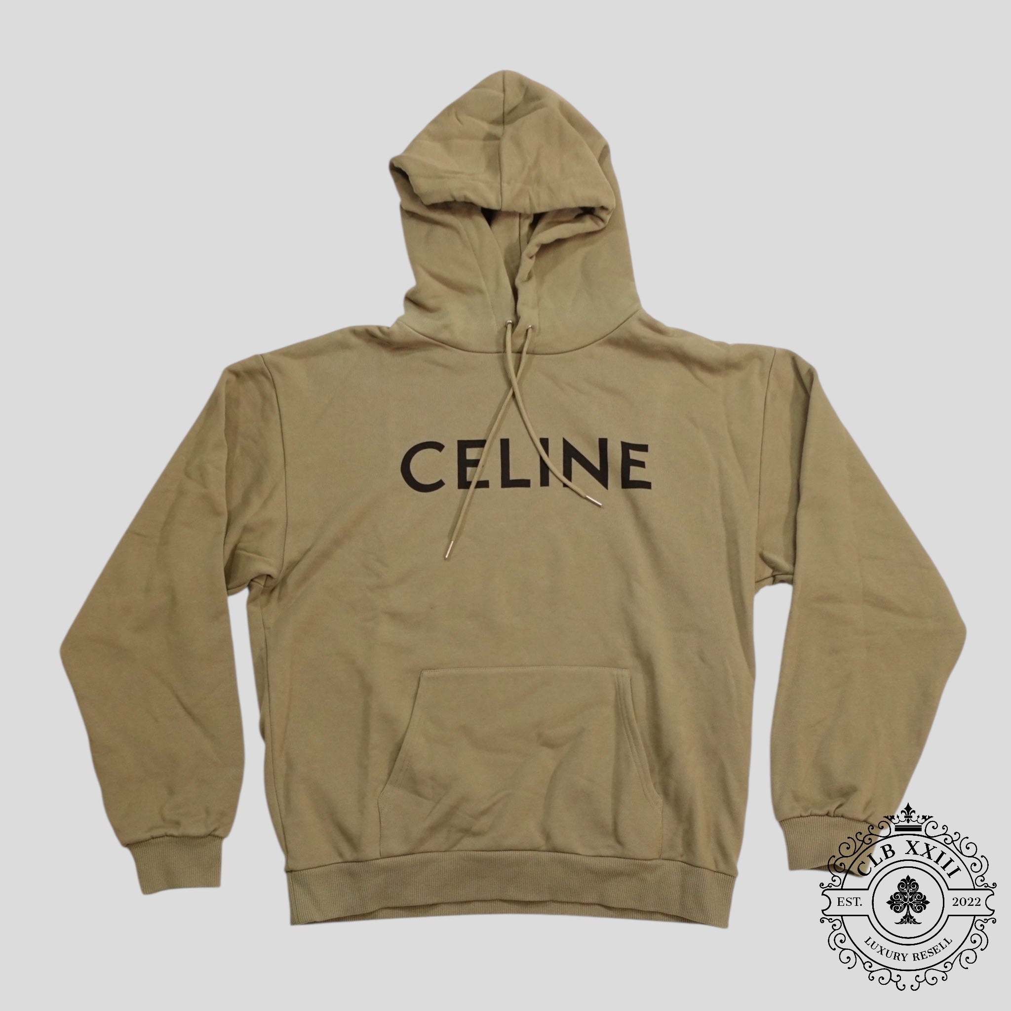 Celine Homme Logo Hoodie in Green