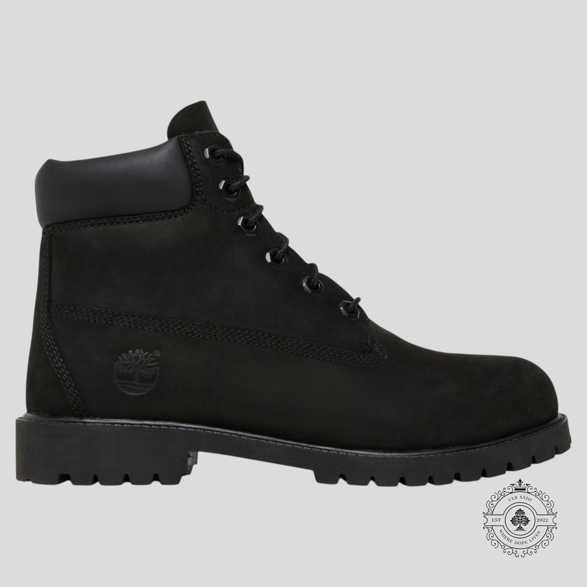 Timberland 6" Premium Boot Black Nubuck (GS)