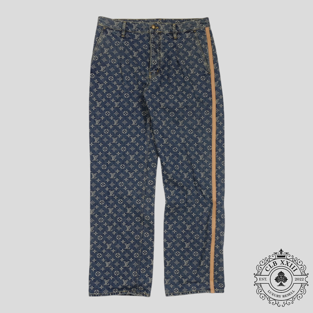 Louis Vuitton Monogram Denim Tailored Jeans in Indigo Wash