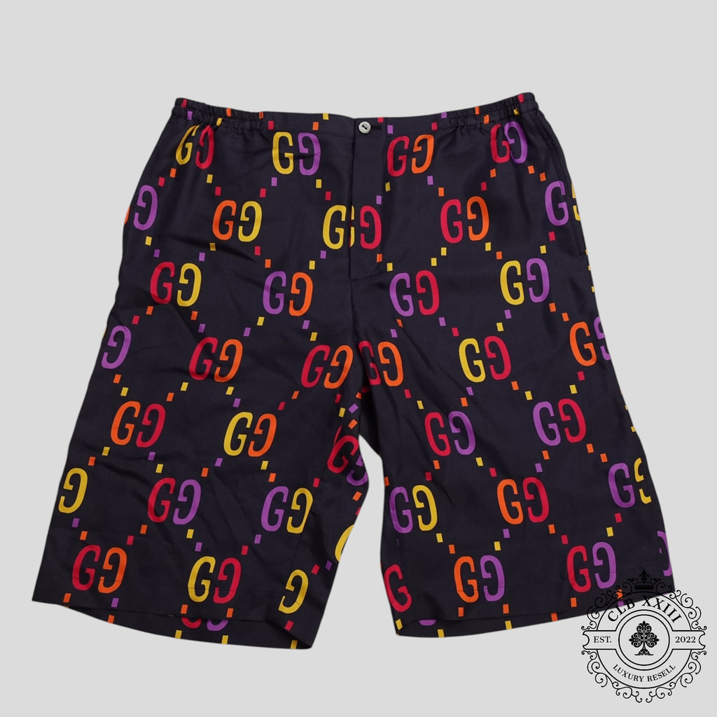 Gucci Jumbo GG Silk Shorts in Blue