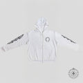 Chrome Hearts Horseshoe Zip-Up Hoodie in White