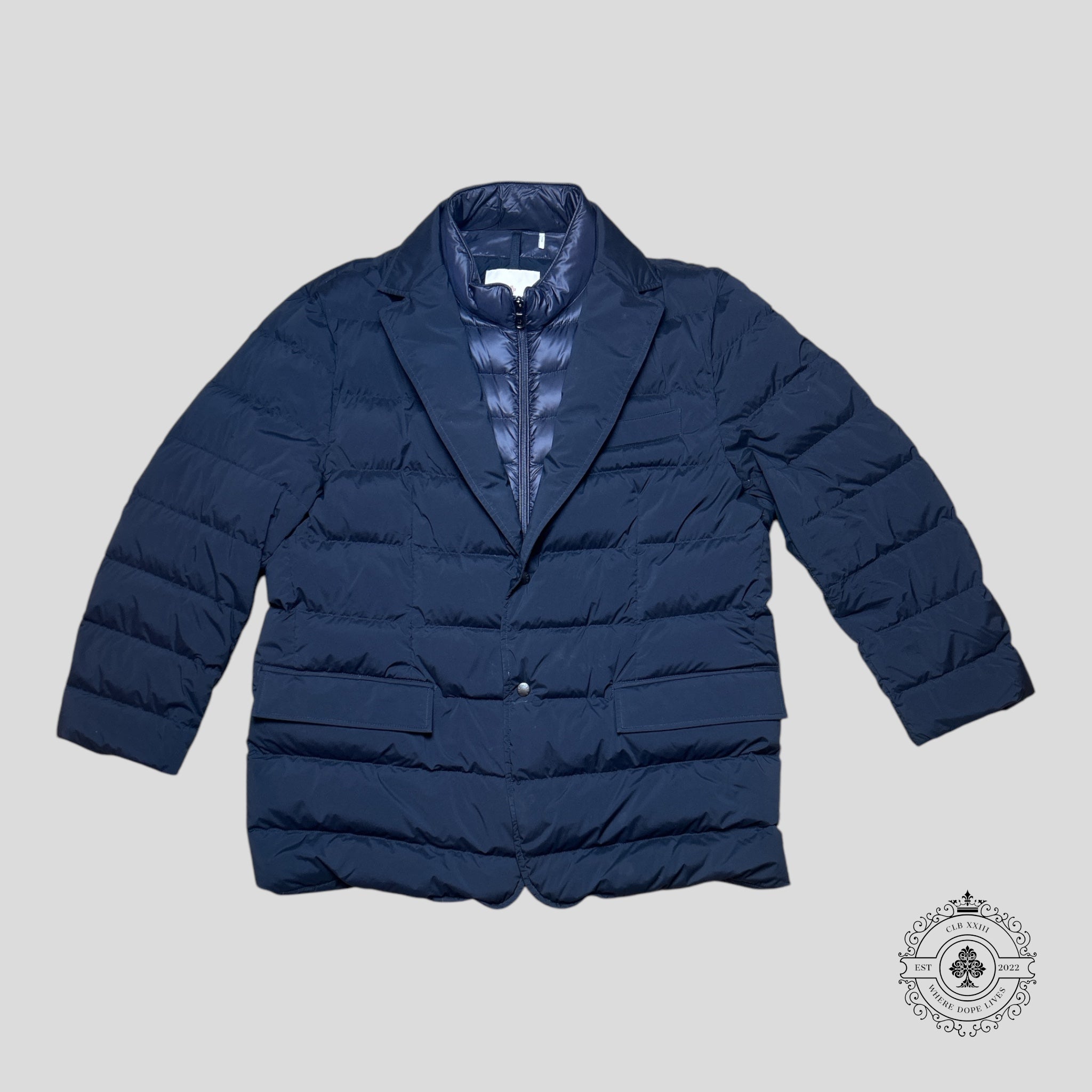 Moncler Ferrandier Goose Down Jacket in Navy Blue