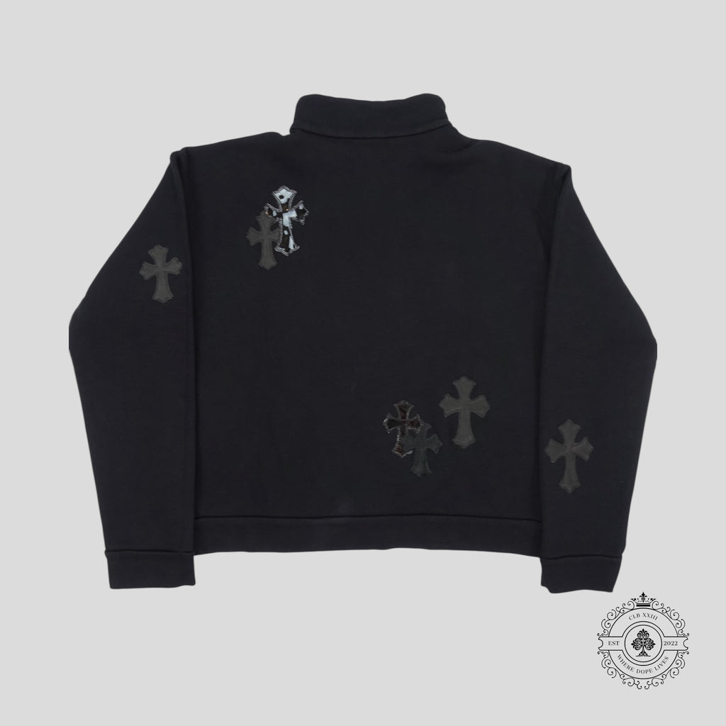 Chrome Hearts Pony Hair Quarter Zip in Black