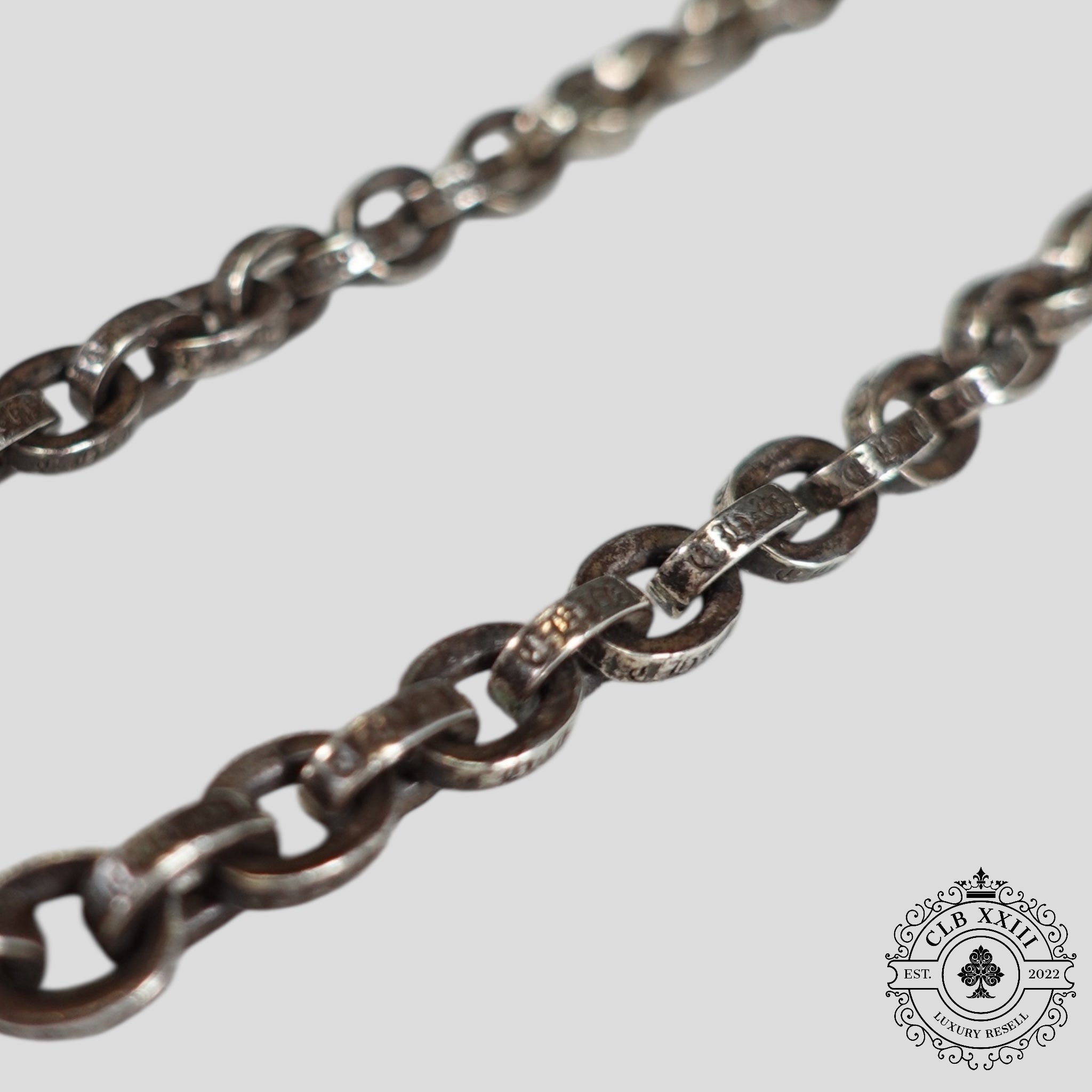 Chrome Hearts Paper Chain 20" Necklace in Silver