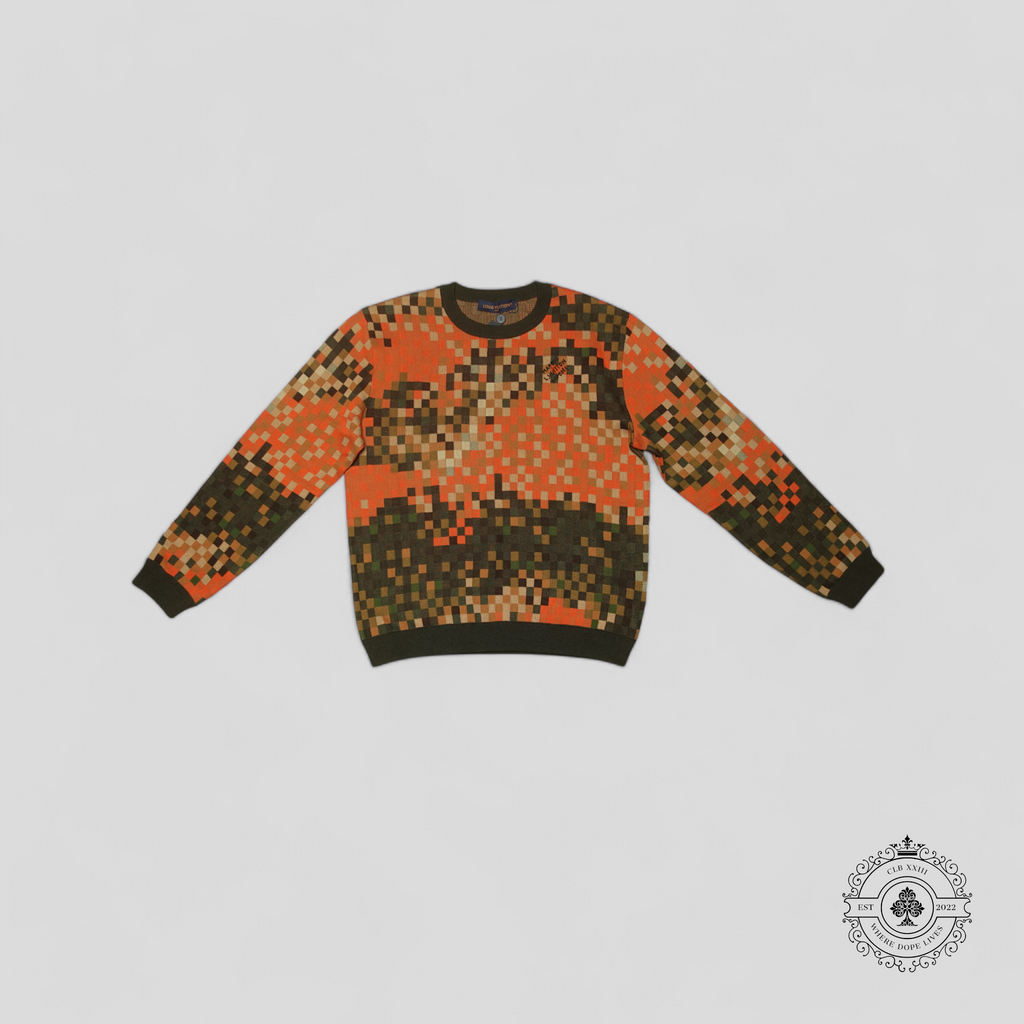 Louis Vuitton Damoflage Lovers Jacquard Pullover in Orange/Multicolor