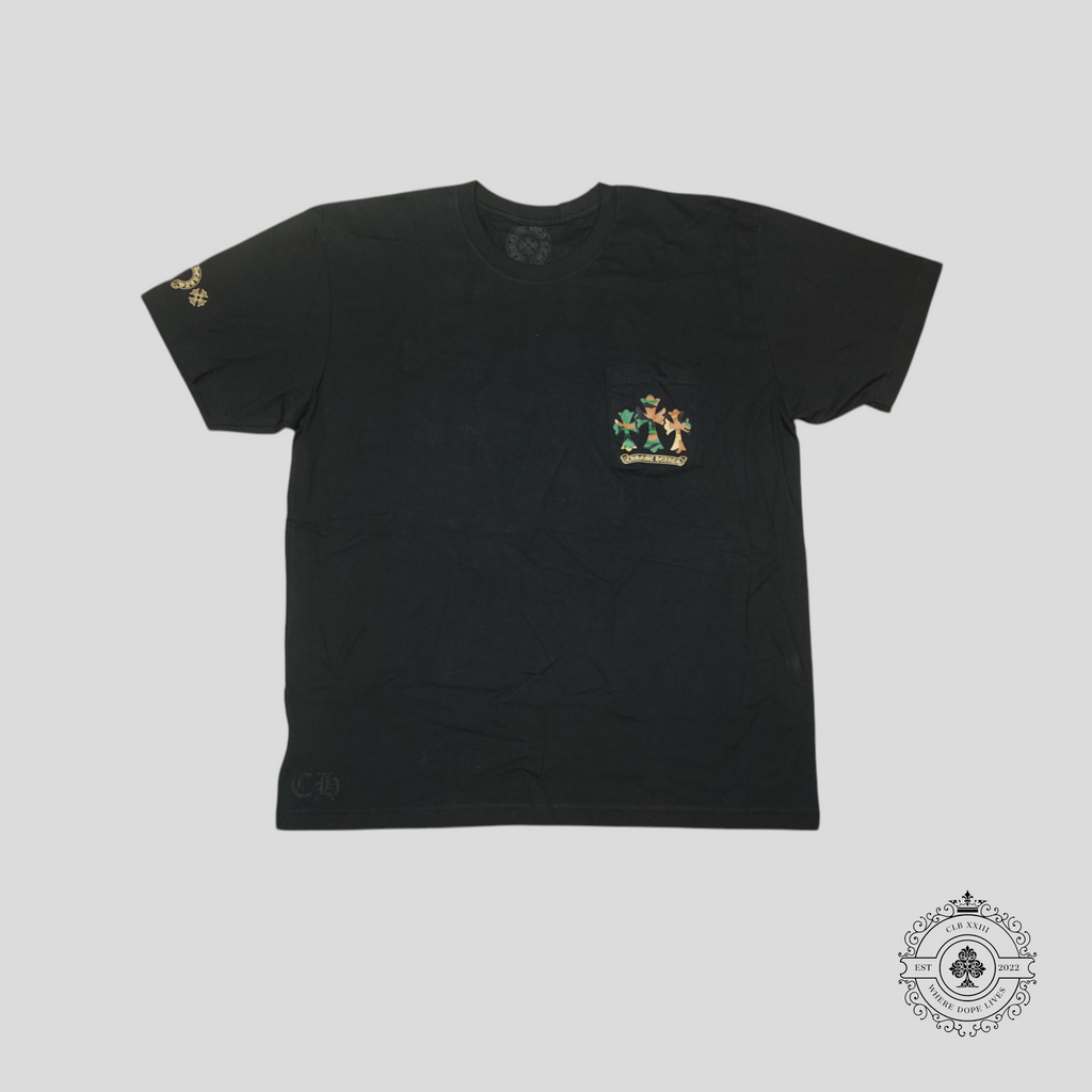 Chrome Hearts Horseshoe Logo Pocket T-Shirt in Black/Camo
