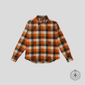 Louis Vuitton Flannel Tartan Button Down Long Sleeve Shirt in Orange/Black/White