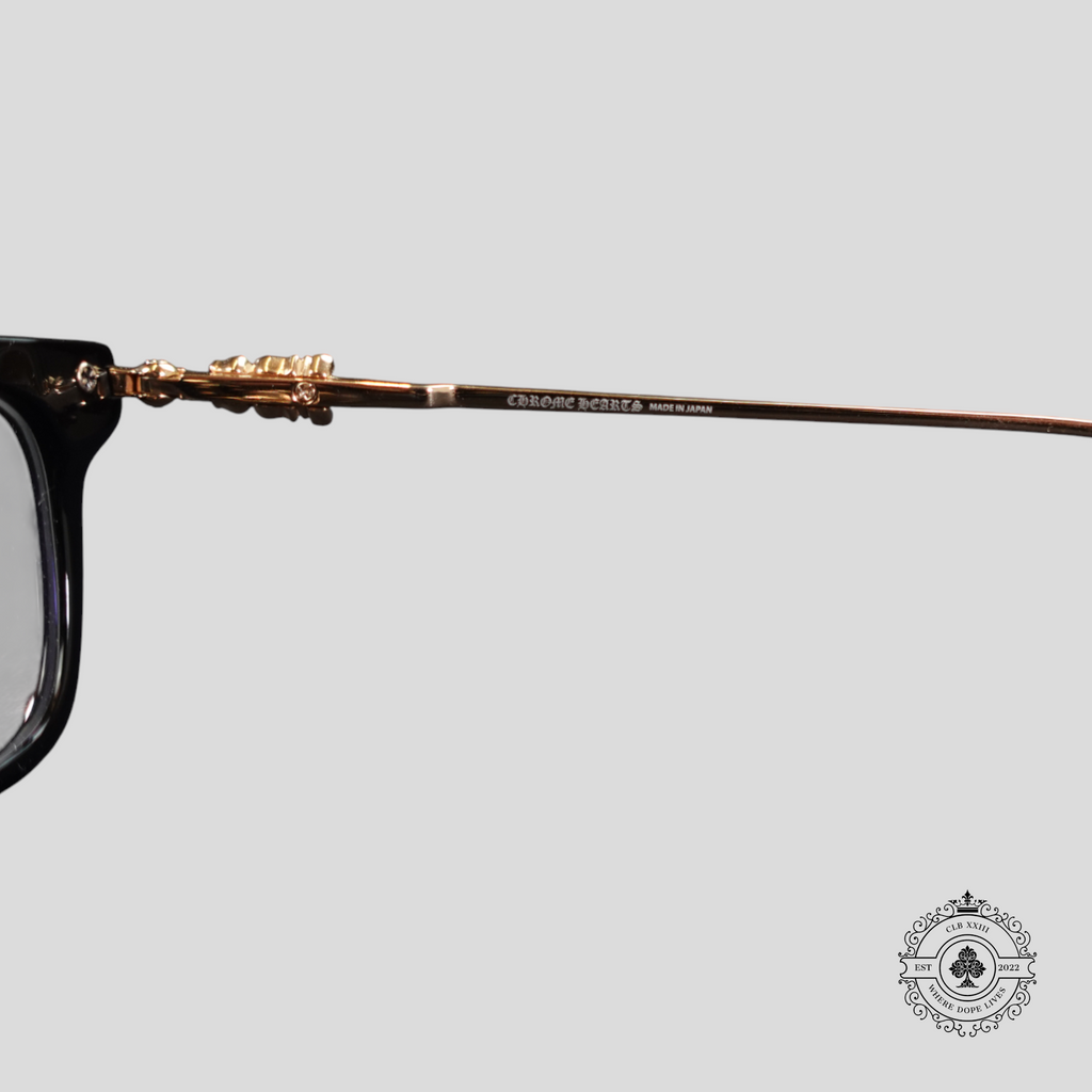 Chrome Hearts Snat Glasses in Black/Gold