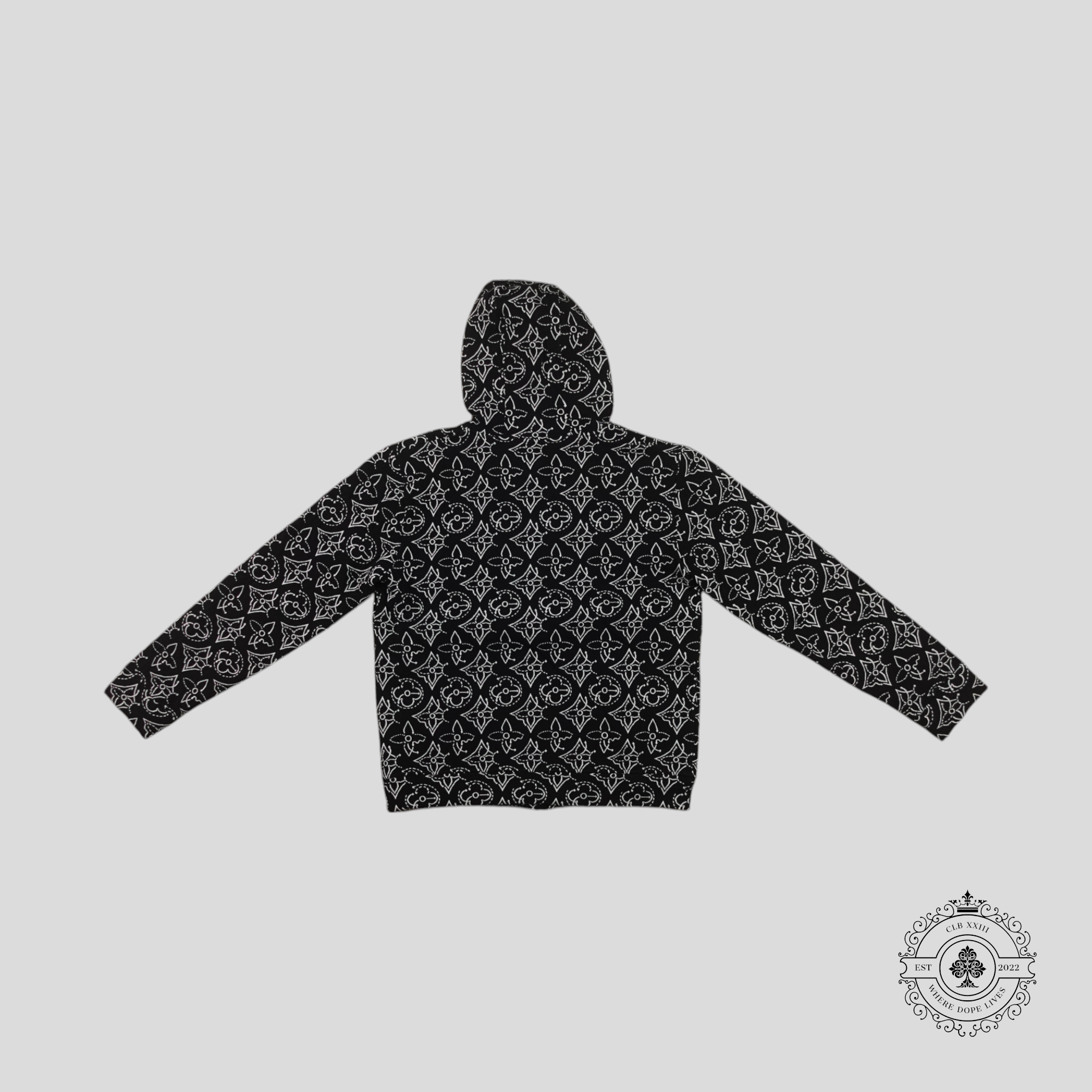 Louis Vuitton X NBA Strategic Flowers Quilted Zip Up Hoodie in Black