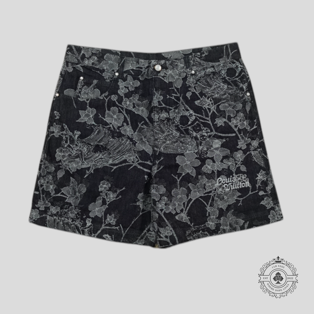 Louis Vuitton LV Waves Floral Jacquard Denim Shorts in Blue
