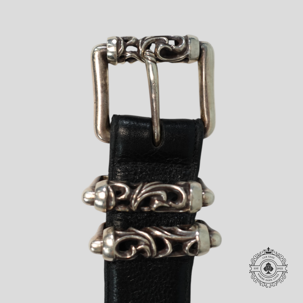 Chrome Hearts Silver Roller Belt in Black