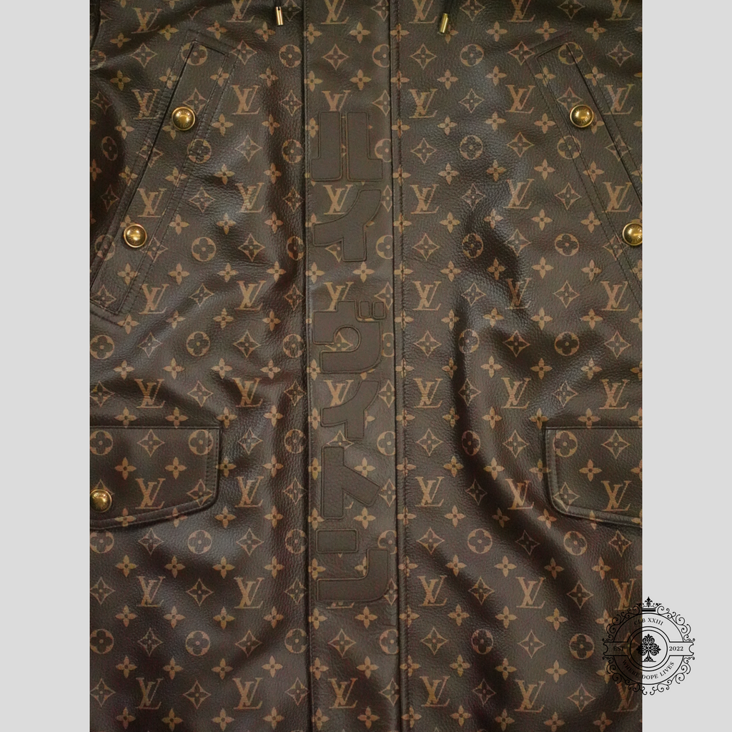 Louis Vuitton Leather Monogram Printed Parka in Brown