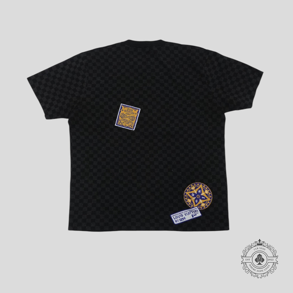 Louis Vuitton Damier Graphic Signature Short Sleeve Crewneck in Black