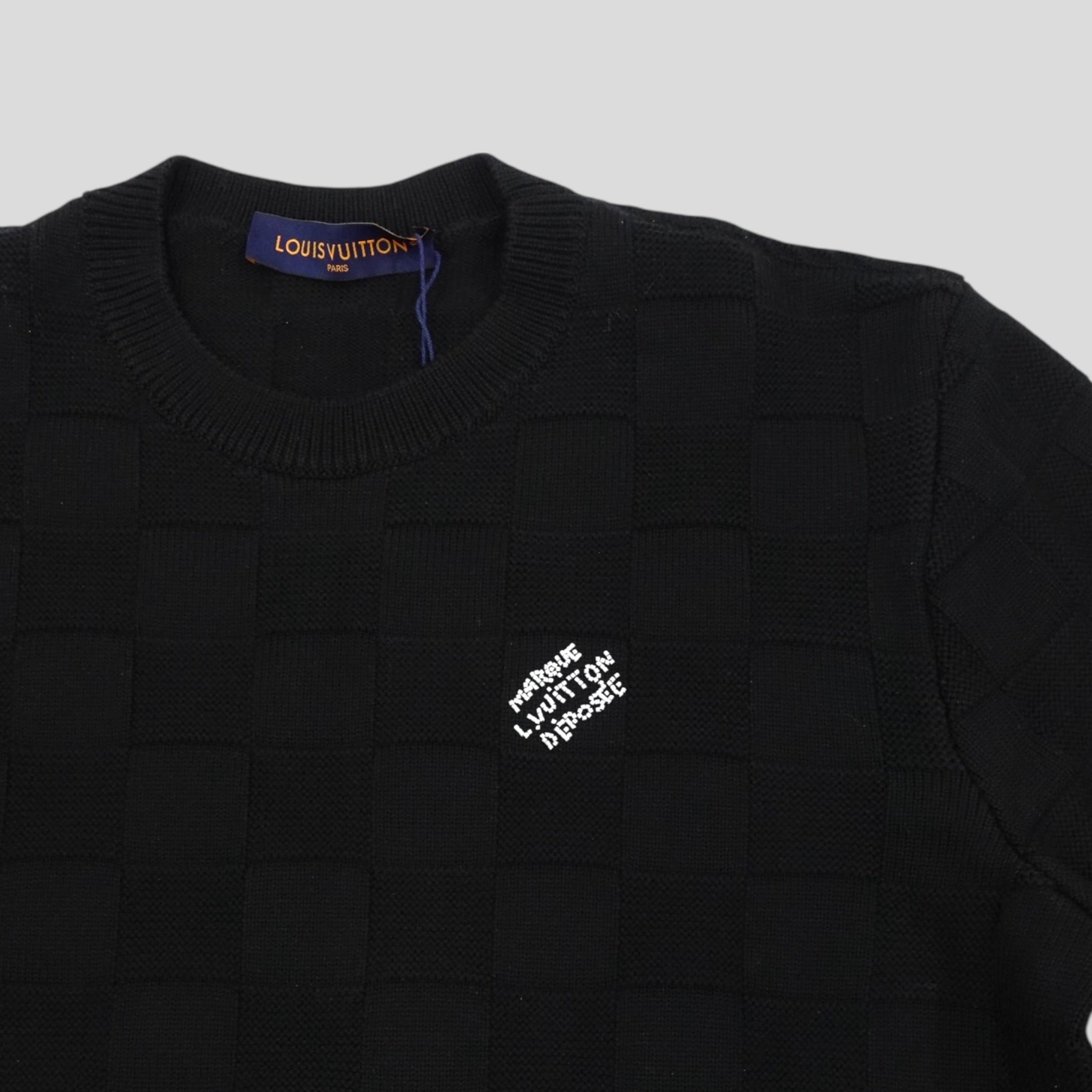 Louis Vuitton Damier Pearl Embroidered Pullover in Black