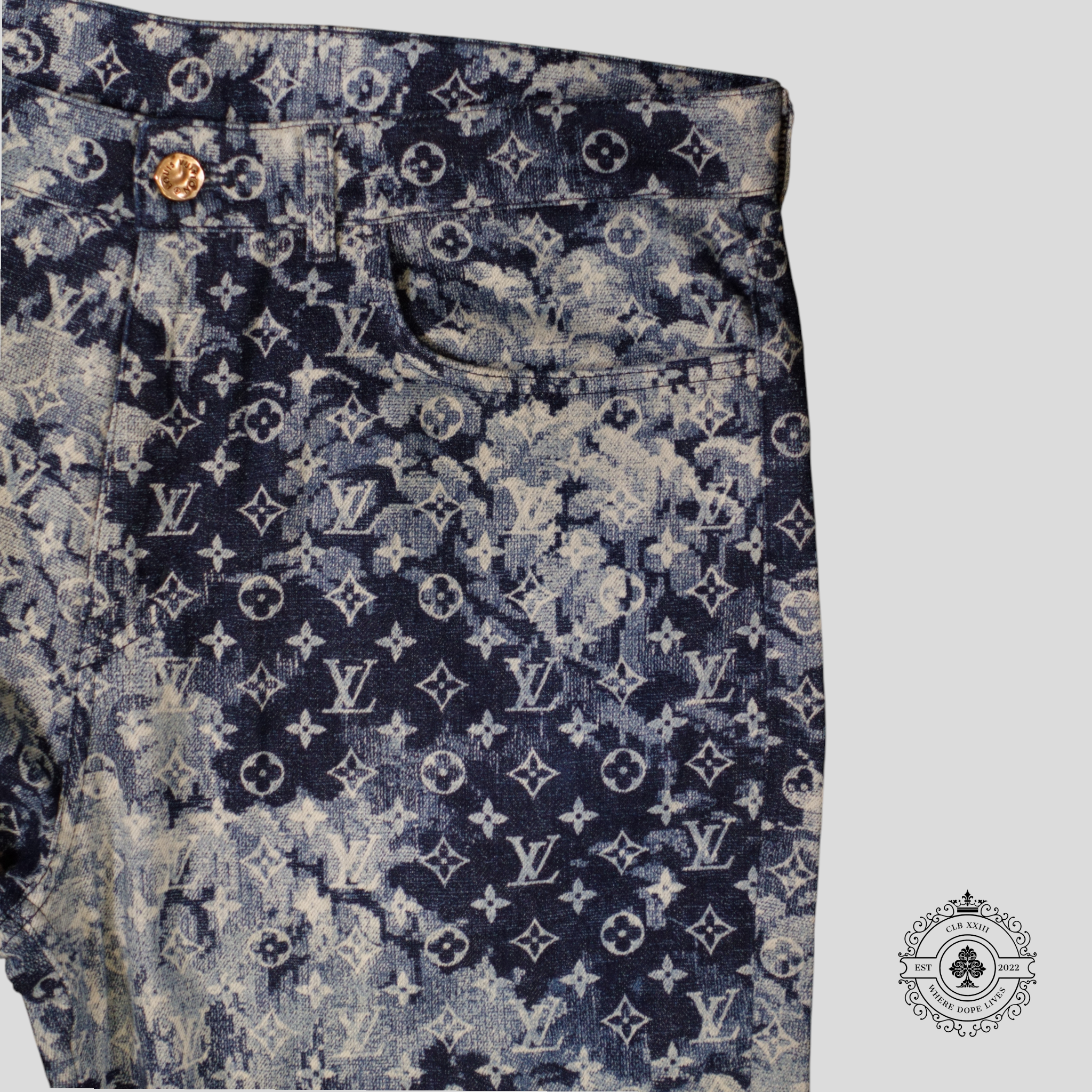 Louis Vuitton Tapestry Jeans in Dark Wash
