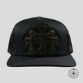 Chrome Hearts Triple Cross Trucker Hat in Black