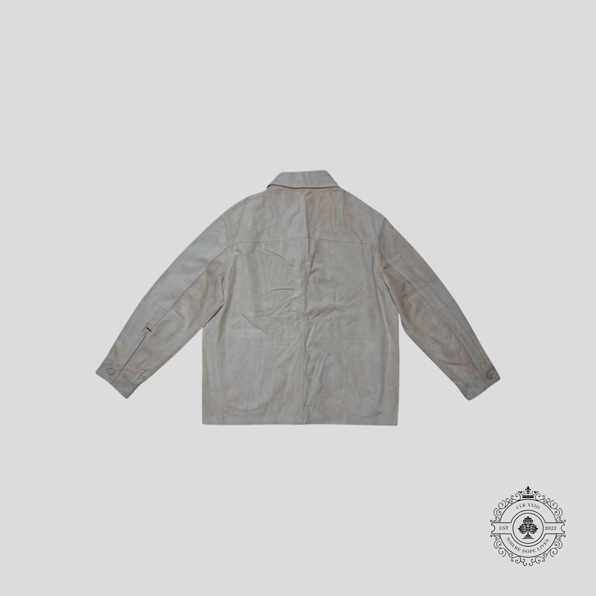 Louis Vuitton Monogram Embossed Suede Overshirt in Brown