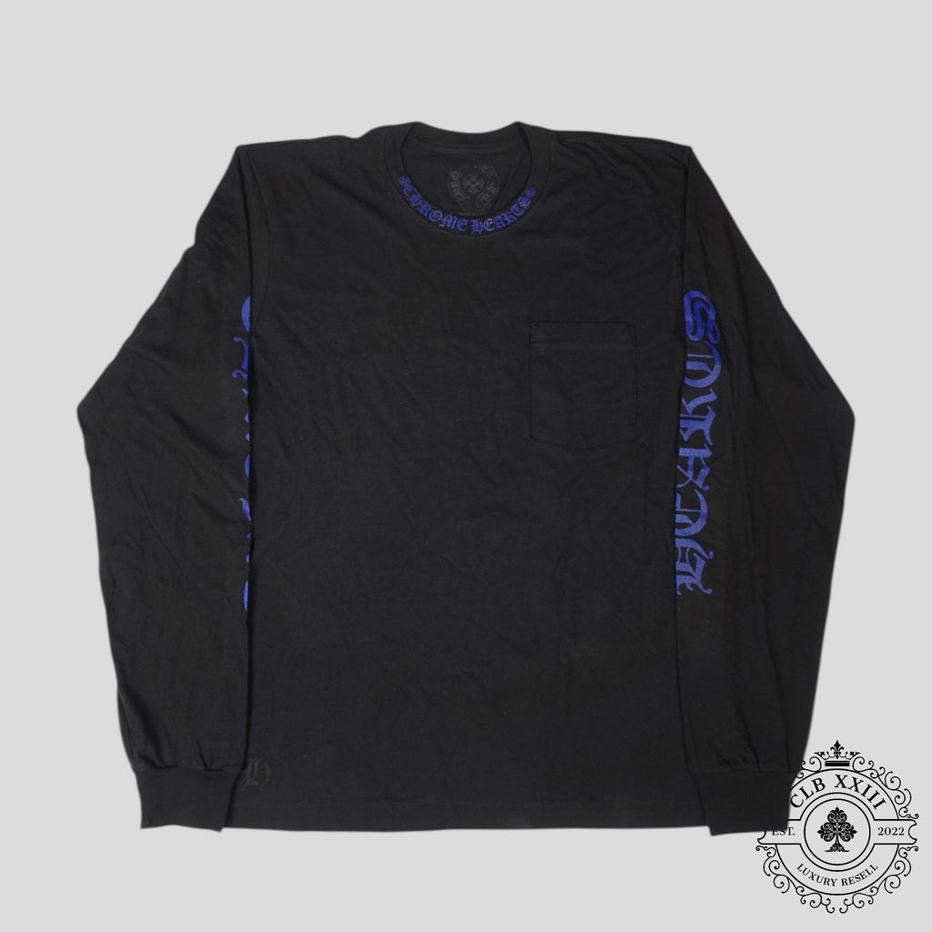 Chrome Hearts Neck Logo Long Sleeve in Black/Blue