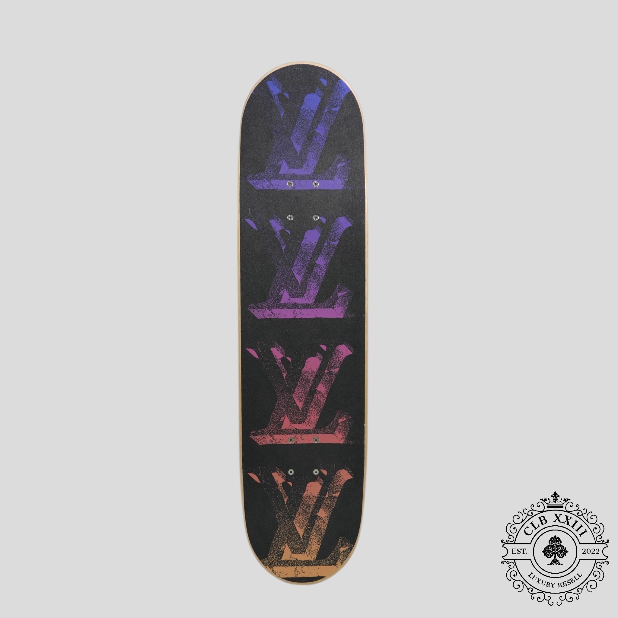 Louis Vuitton Pink & Blue Illusion Monogram Skateboard