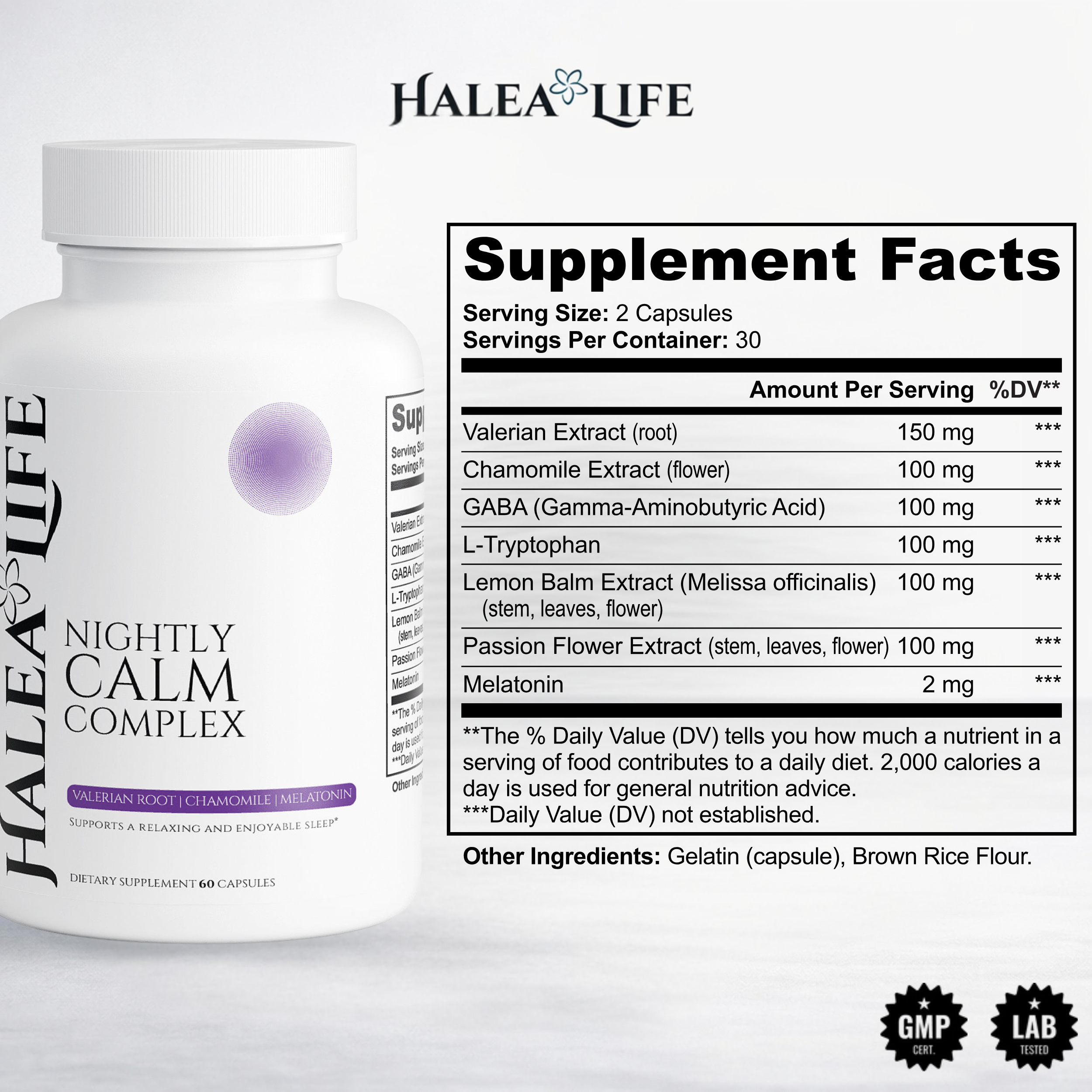 Sleep Support Capsules | Valerian, Chamomile, GABA & Melatonin