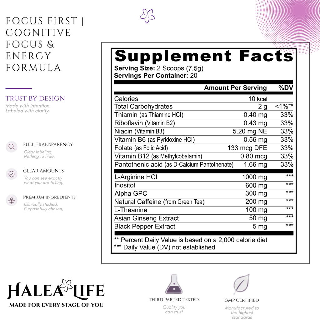 Focus First Sour Grape | Formule cognitive pour la concentration et l'énergie