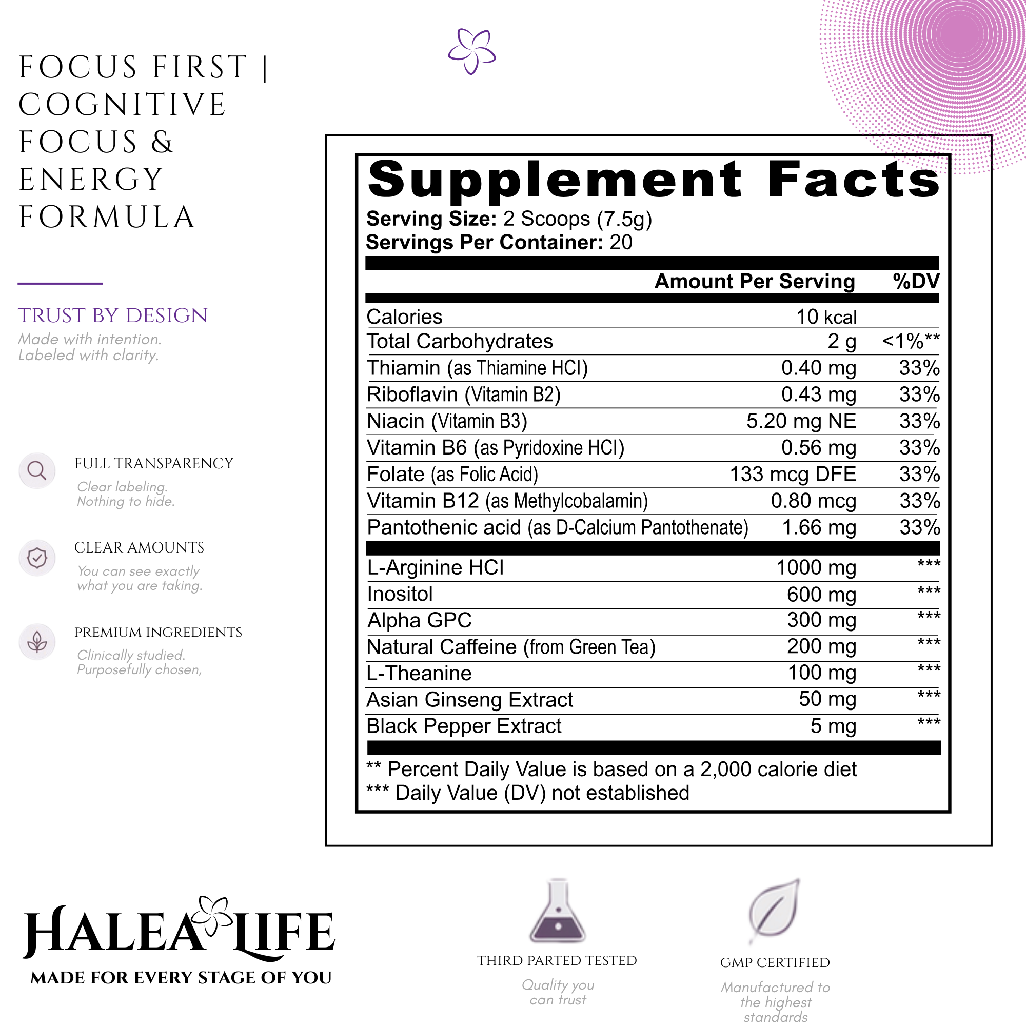 Focus First Sour Grape | Formule cognitive pour la concentration et l'énergie