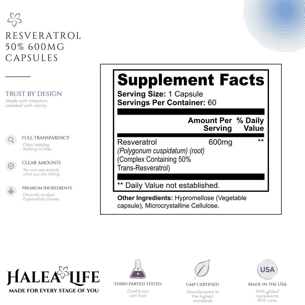 Resveratrol 600mg | Cellular Health & Longevity Support