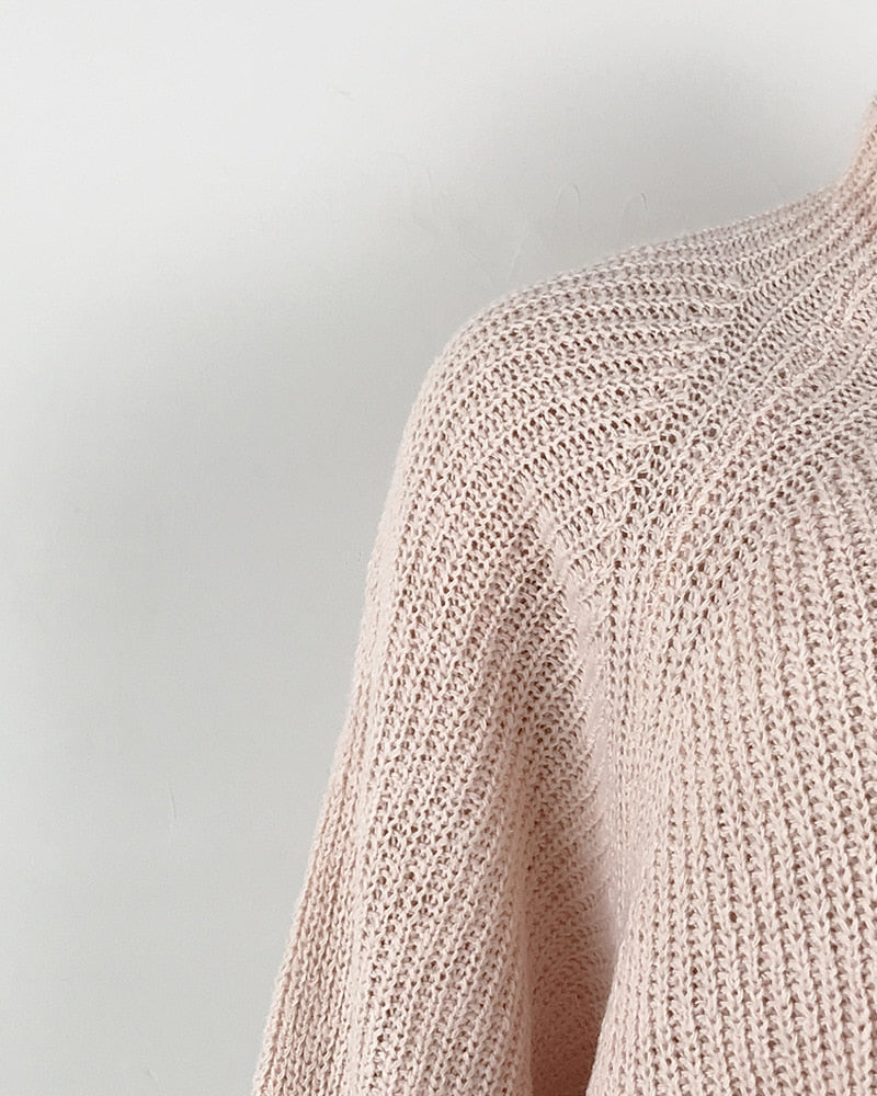 Robe pull en tricot surdimensionnée à col roulé pour femme, couleur unie, manches longues, décontractée, élégante, grande taille