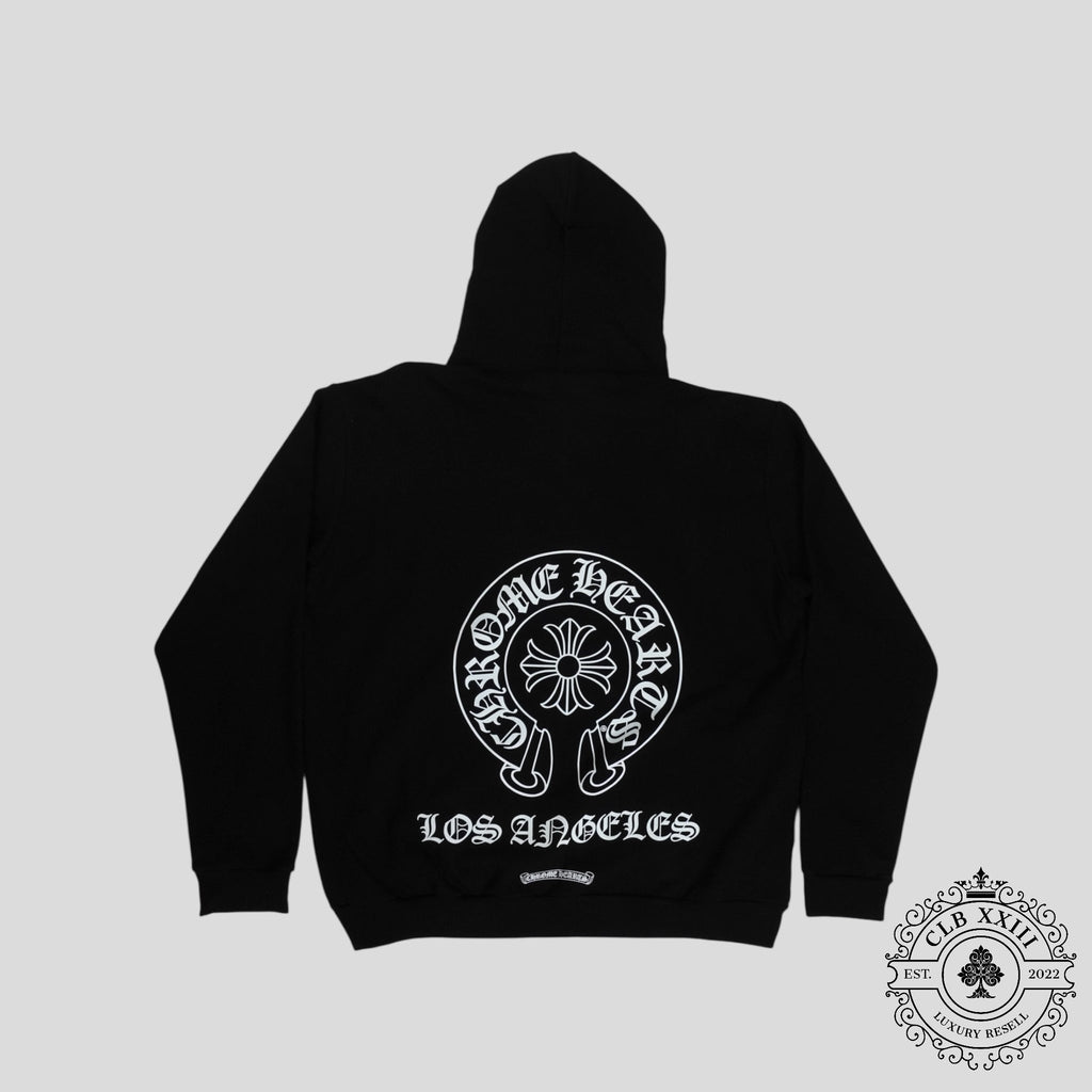 Chrome Hearts Los Angeles Horseshoe Zip Up Hoodie in Black