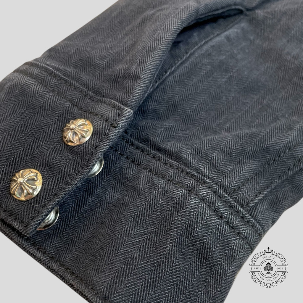 Chrome Hearts Cross Patch Cotton Coat in Washed Black
