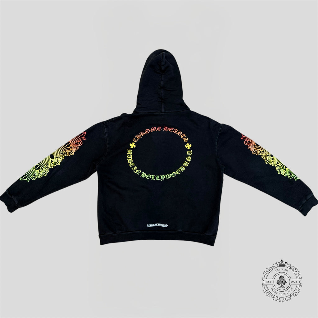 Chrome Hearts Gradient Circle Logo Hoodie in Black