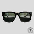 Chrome Hearts Diamond Embellished Box Officer Sunglasses in Black/Gold