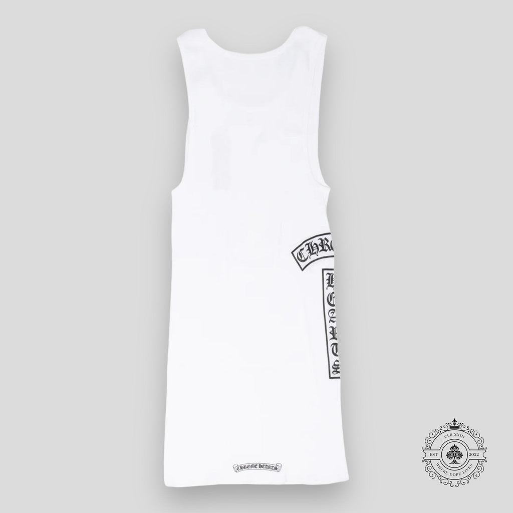 Chrome Hearts Vertical Logo Tank Top in White