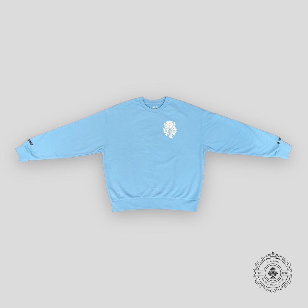 Chrome Hearts Dagger Miami Art Basel Exclusive Crewneck in Baby Blue