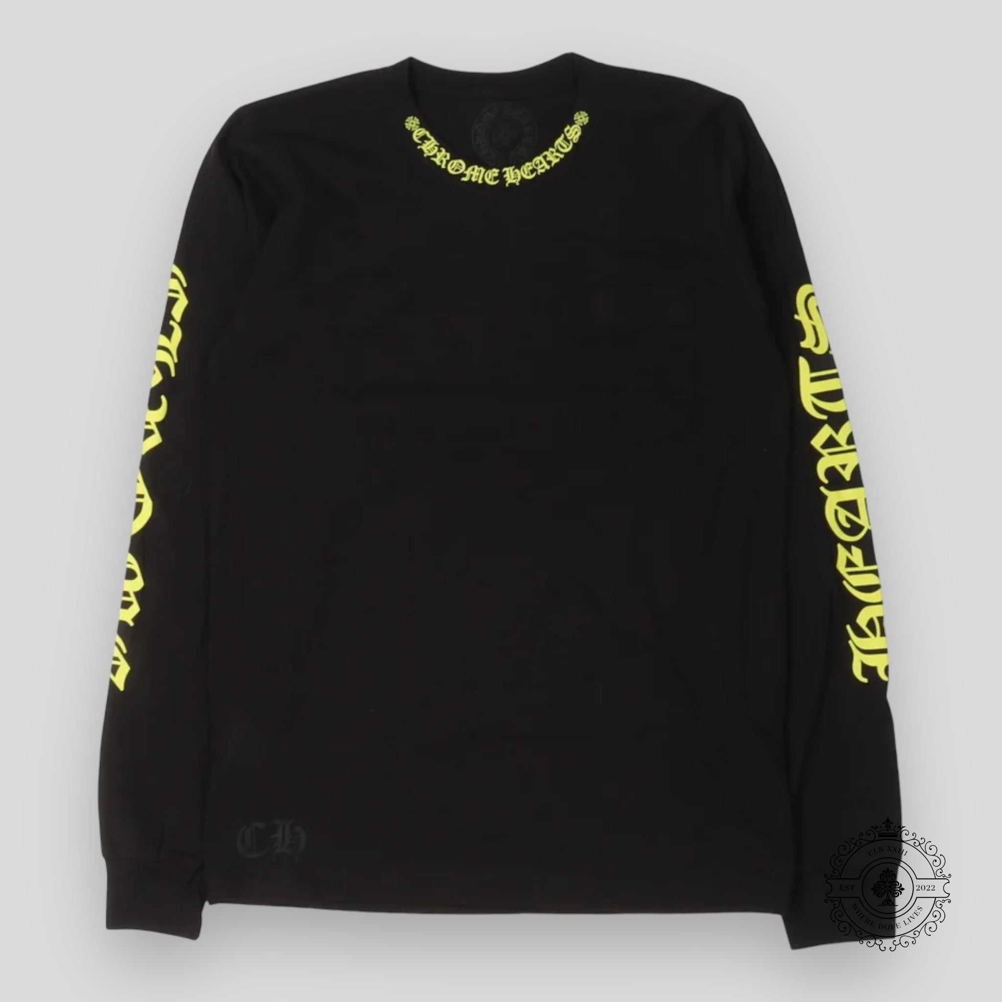 Chrome Hearts Neck Logo Longsleeve in Black/Yellow