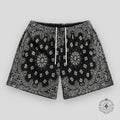 Bravest Studios Paisley Two-Tone Shorts in Black