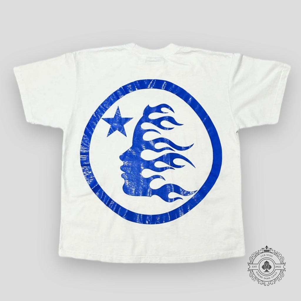 Hellstar Gel Sport Logo T-shirt in White/Blue