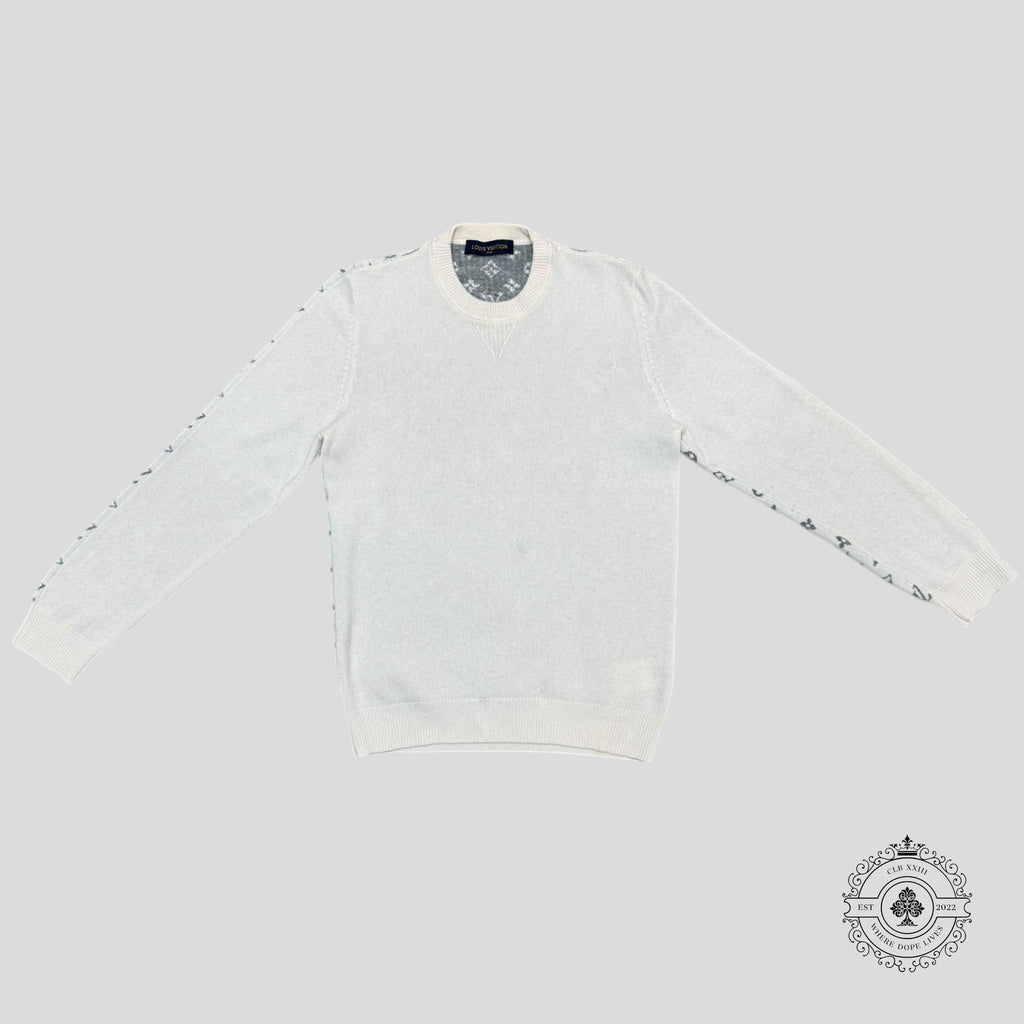 Louis Vuitton Half Monogram Cashmere Sweater in White