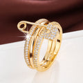Bague à épingle en zircon micro-incrusté