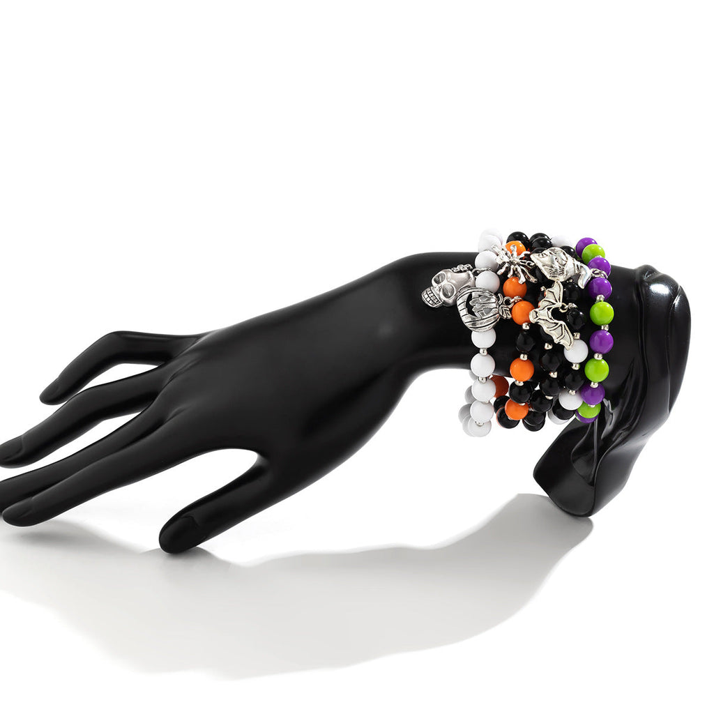 Lot de bracelets citrouille tête de mort pour Halloween