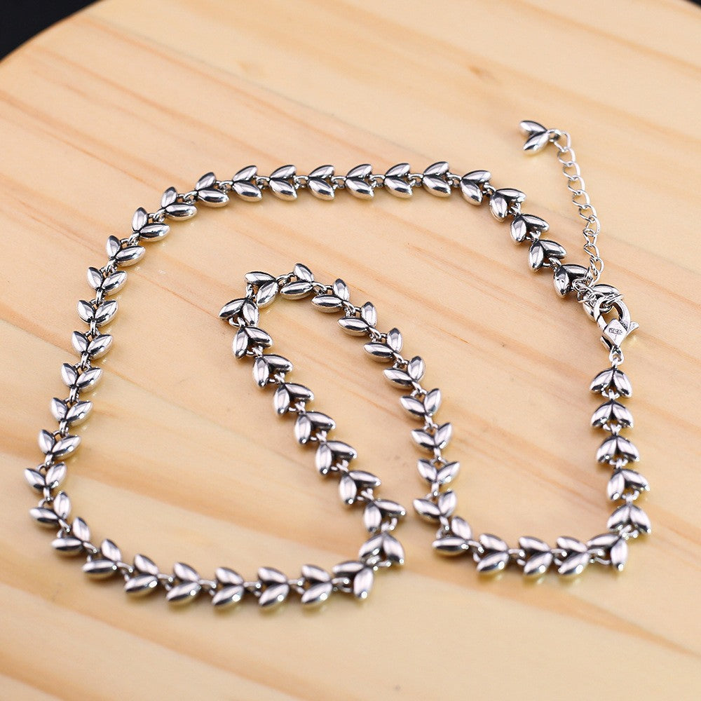 Collier cœur épi de blé simple