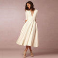 Robe de soirée sexy pour femme col V profond manches longues