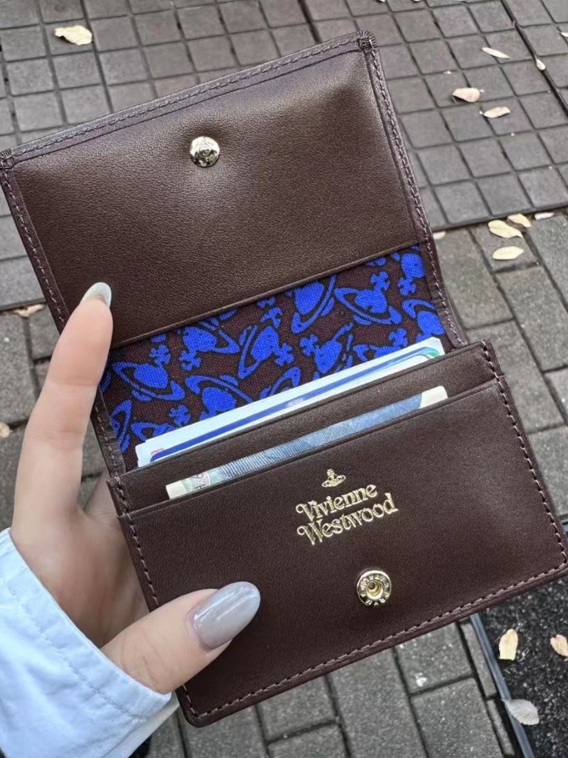 porte-cartes en cuir de vachette de couleur unie avec compartiment carte d'identité