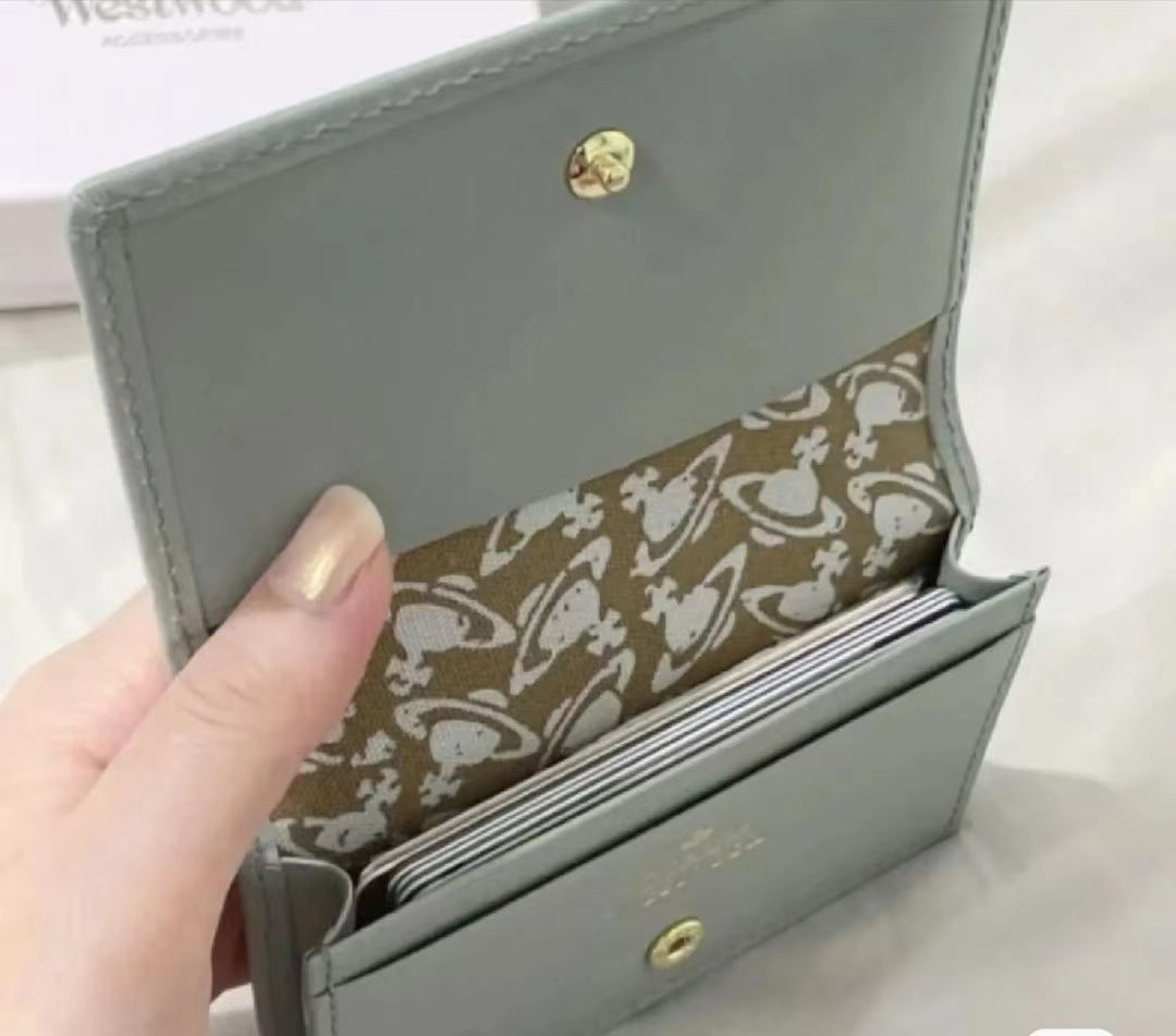 porte-cartes en cuir de vachette de couleur unie avec compartiment carte d'identité