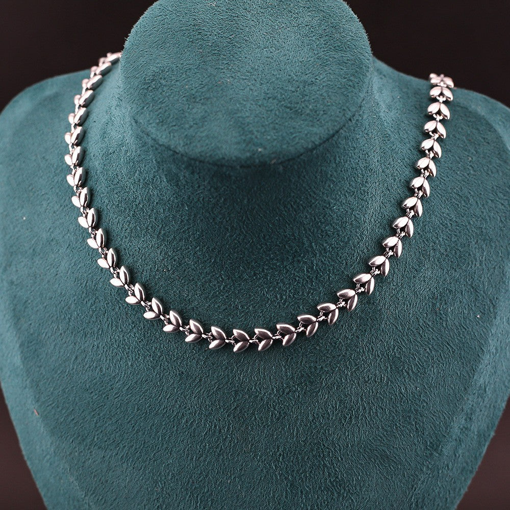 Collier cœur épi de blé simple