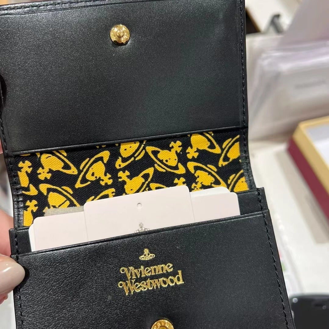 porte-cartes en cuir de vachette de couleur unie avec compartiment carte d'identité