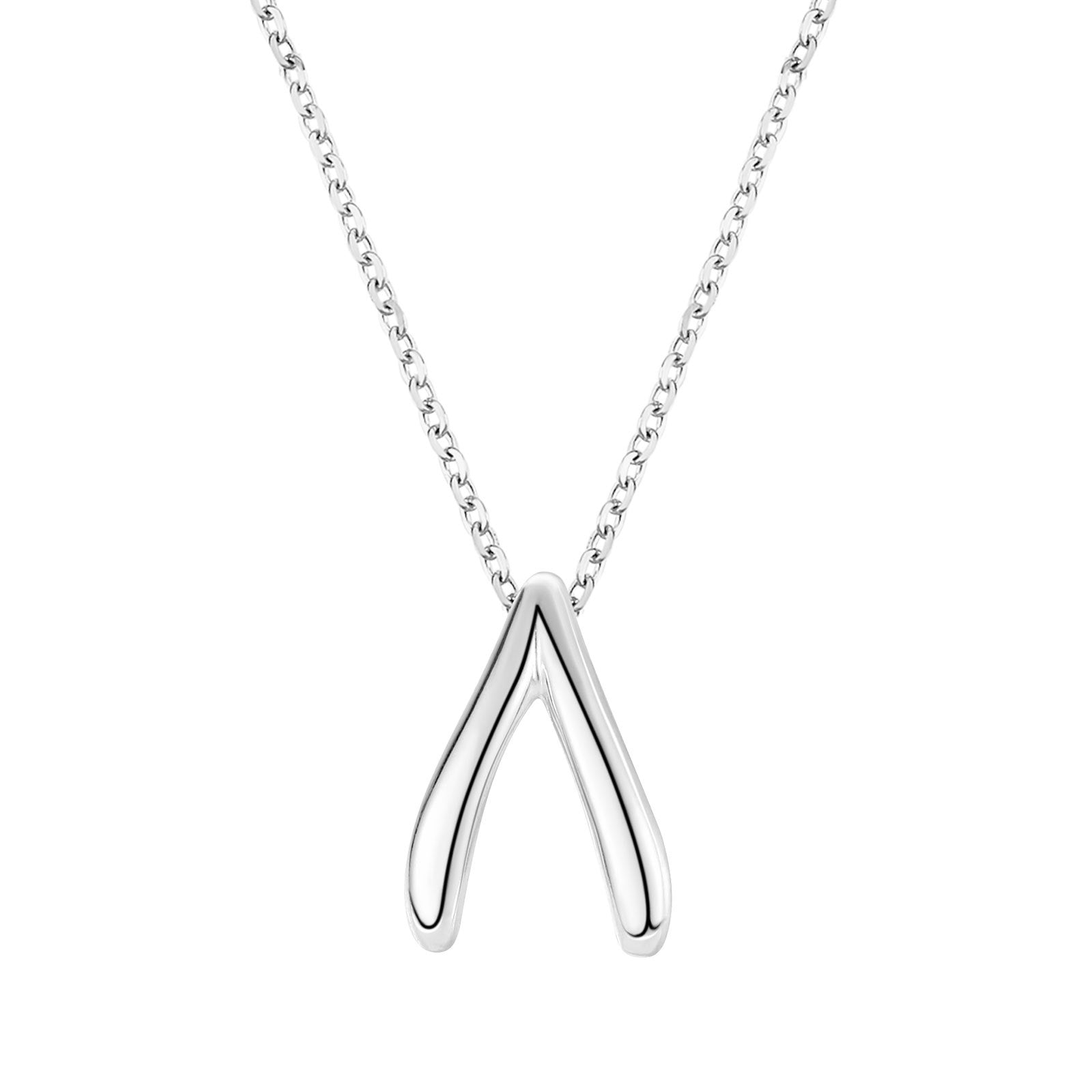Collier en argent sterling avec pendentif en forme d'os de la chance