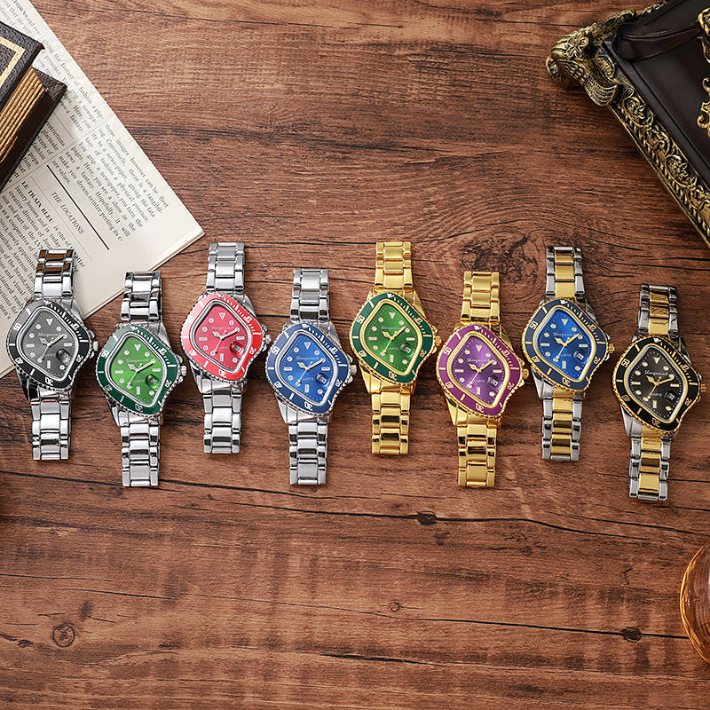 Montre décontractée étanche avec bracelet en acier allié Twisted Submariner Set