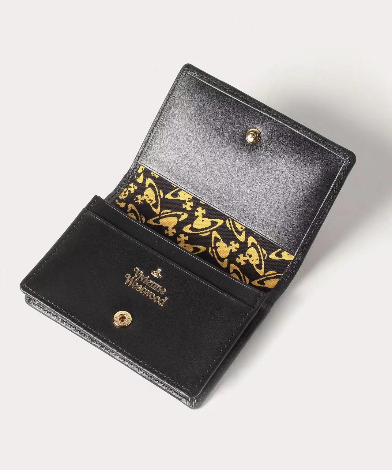 porte-cartes en cuir de vachette de couleur unie avec compartiment carte d'identité